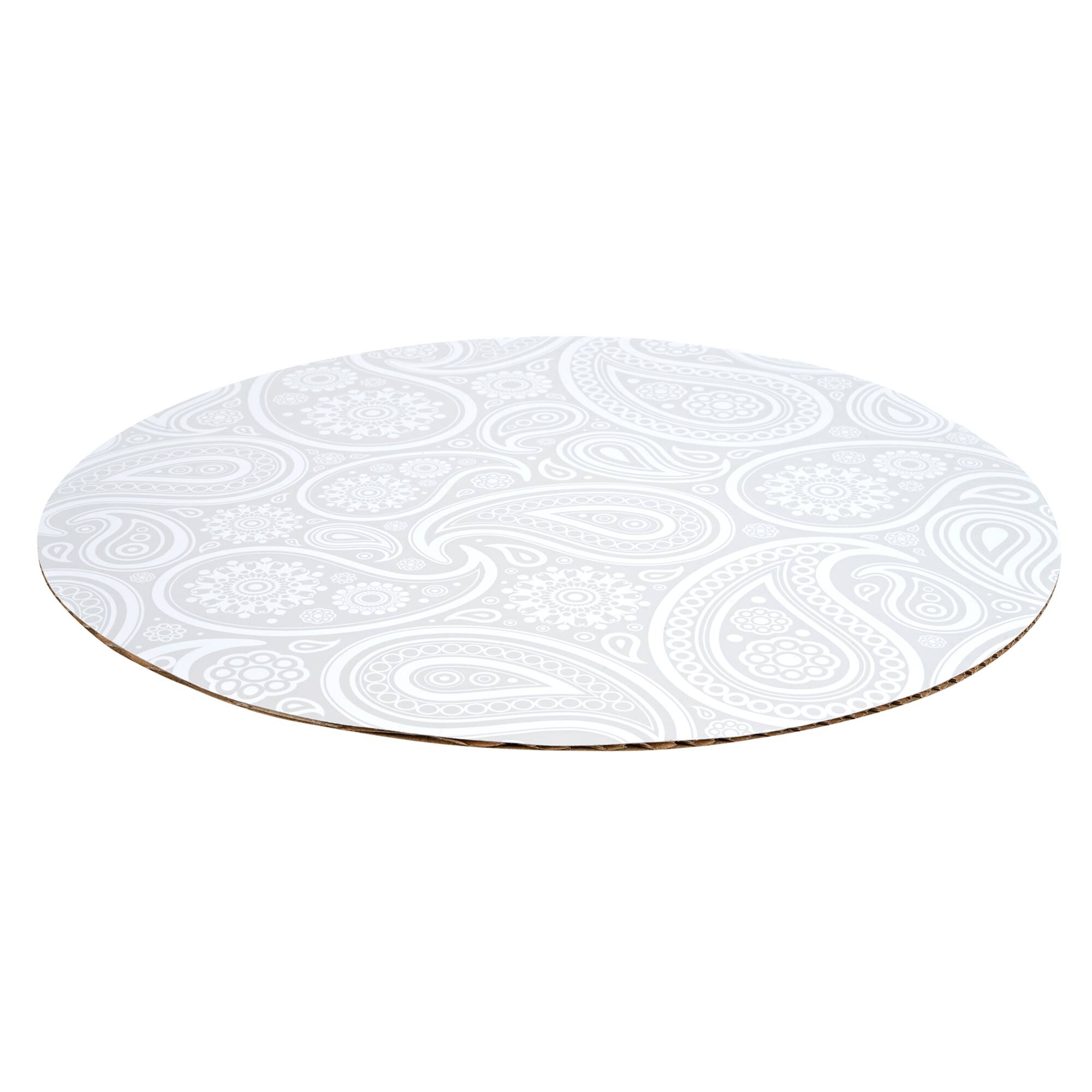 12 Packs: 3 ct. (36 total) 12" Silver Paisley Cake Boards by Makery®